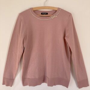 New! Cable & Gauge dusty rose pink pullover sweater with rhinestones size L